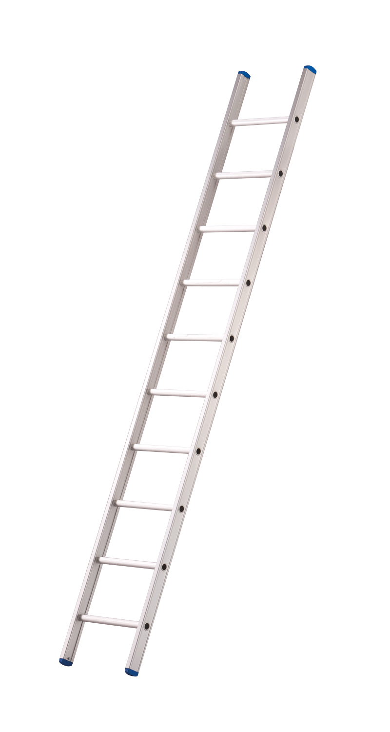 Enkele ladder met rechte voet zonder stabiliteitsbalk