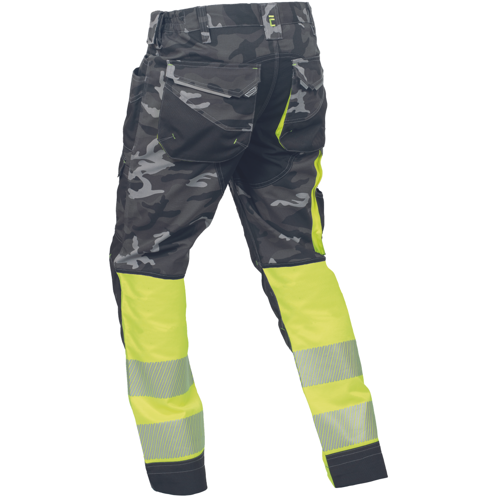 Cerva Sheldon Camou HV DW broek camouflage geel/donkergrijs