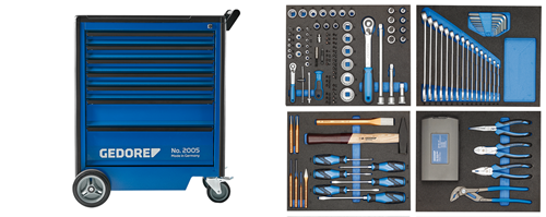 Gedore gereedschapwagen 2005 incl. sortiment 147-dlg.