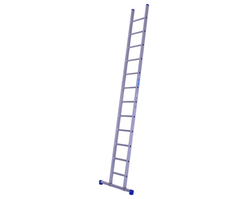 Solide model A enkele ladder rechte voet met stabilisatiebalk 1x16 treden