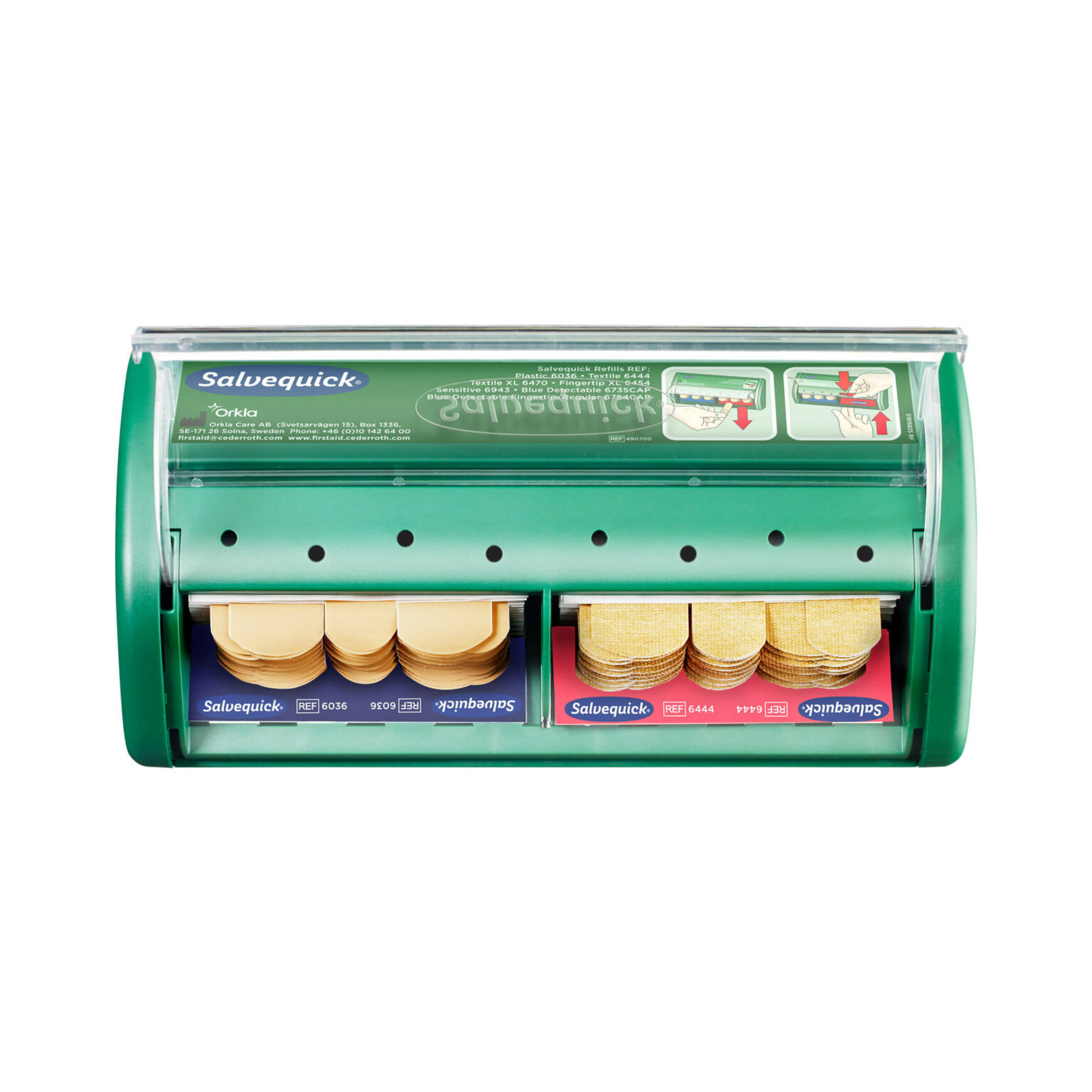 Cederroth Salvequick Pleisterautomaat textiepleistes (40st) en plasticpleisters (45st)