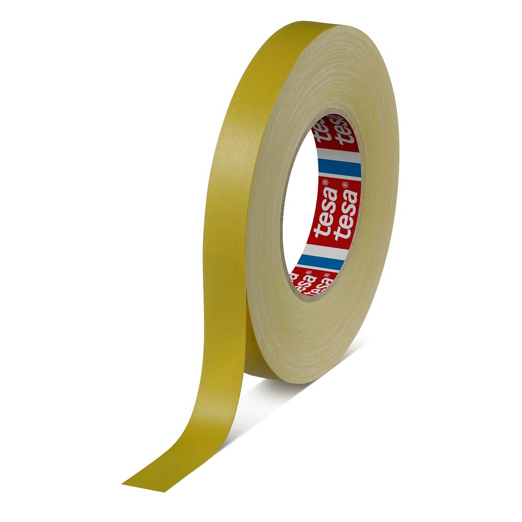 tesaBAND® 4661 Standaard met acryl gecoate textieltape geel 50m x 19mm