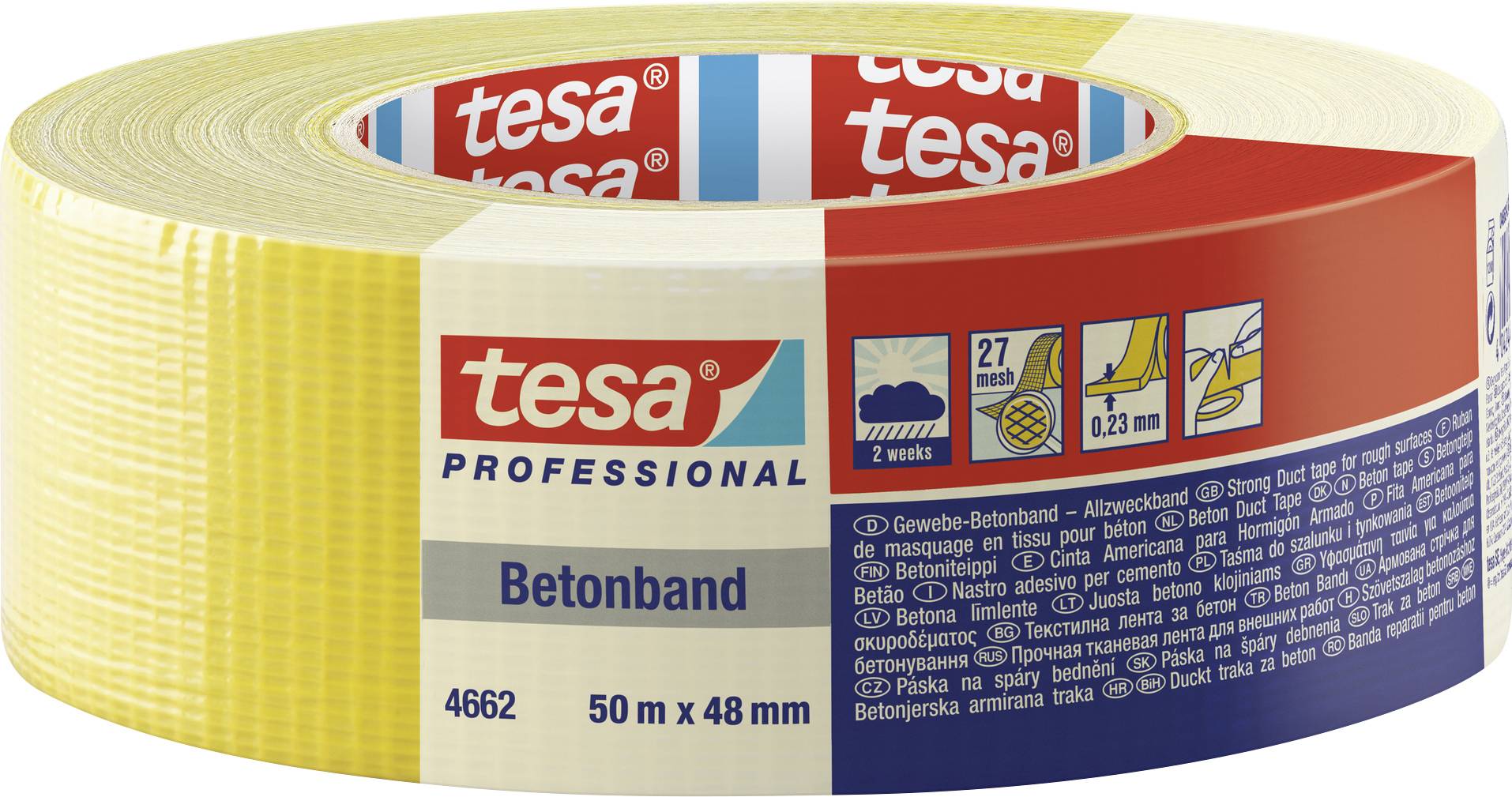 tesaBAND® 4662 Medium Duct-tape geel 48mm x 50m