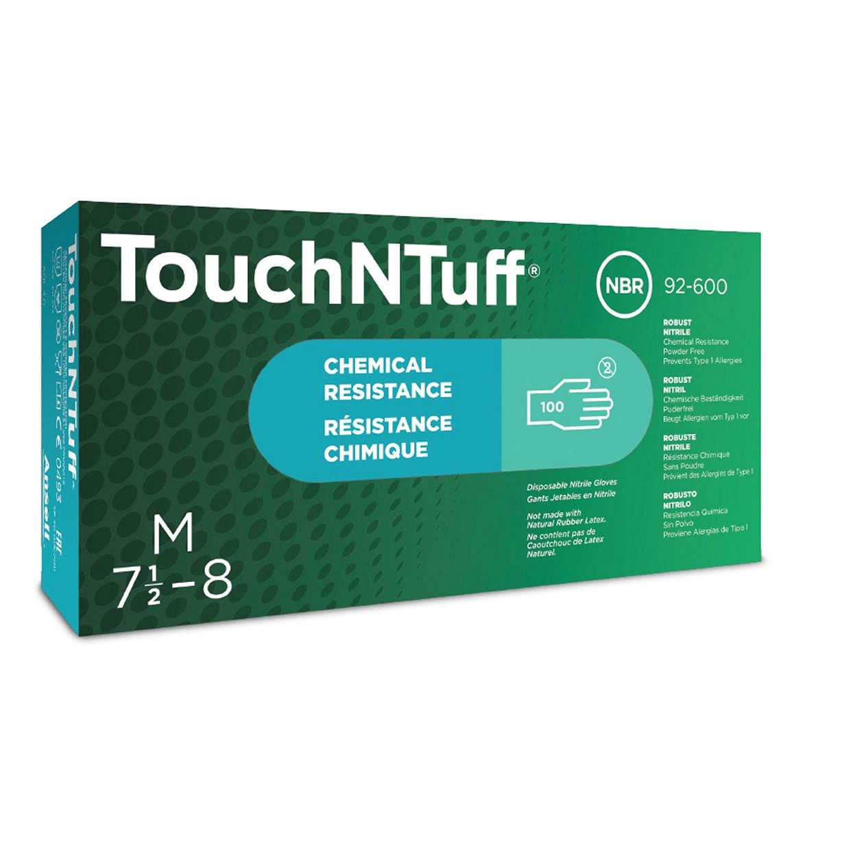 Ansell TouchNTuff 92-600 dispsable nitril handschoen chemie bestendig