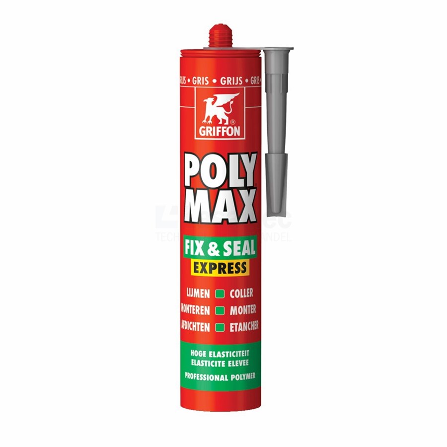 Griffon Poly Max Fix&amp;Seal 300ml grijs