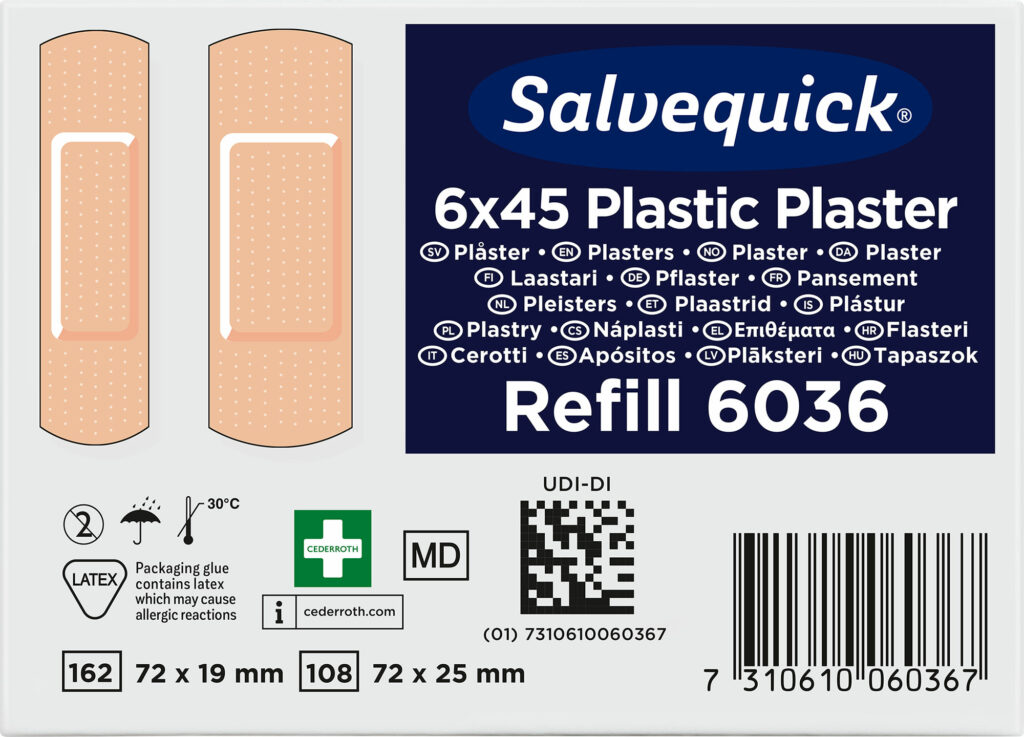 Cederroth Salvequick Plasticpleisters navulling 6x45 stuks