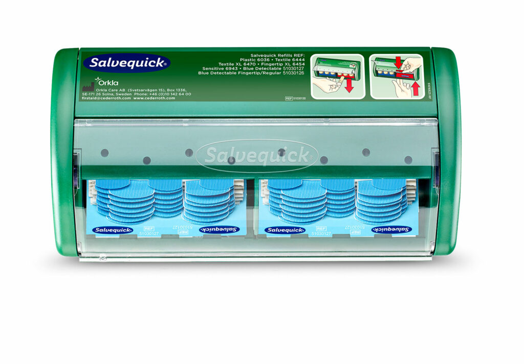 Cederroth Salvequick Pleisterautomaat Blue Detectable 2x 35 stuks detectable pleisters